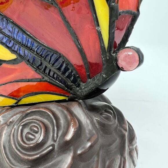 Tiffany Style Butterfly Table Lamp Stained Glass Night Light Boho Cottage Decor - Picture 7 of 16